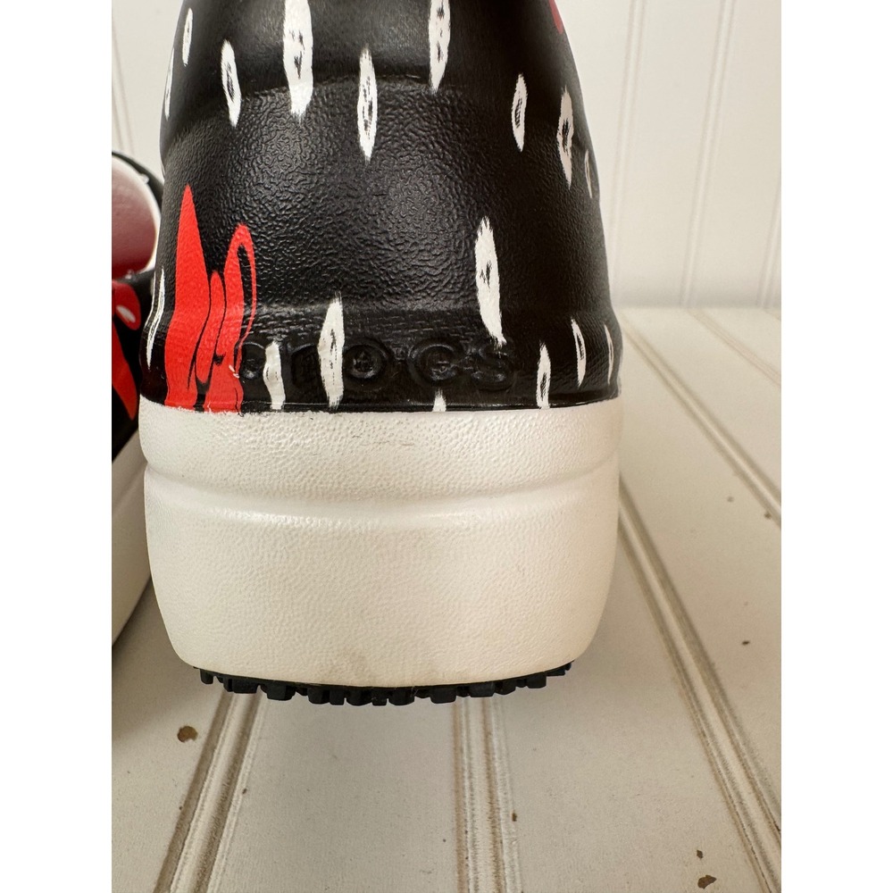 Crocs Neria Pro II Minnie Mouse Clogs Women Size 8 Blk. Red Polka Dot Work Shoes - Picture 8 of 11